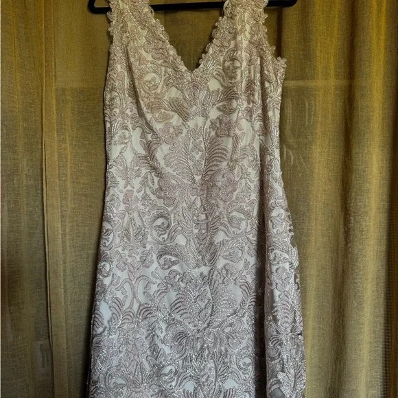 Tadashi Shoji | Dresses | Tadashi Shoji Lace Embroidered Dress Rose Gold  Color Nwt | Poshmark